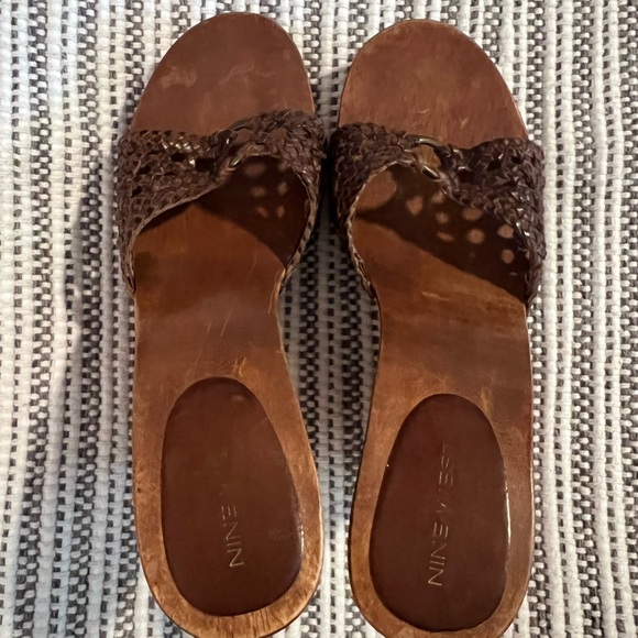 Brown Woven Women's Wedge Sandals - Picture 5 of 5